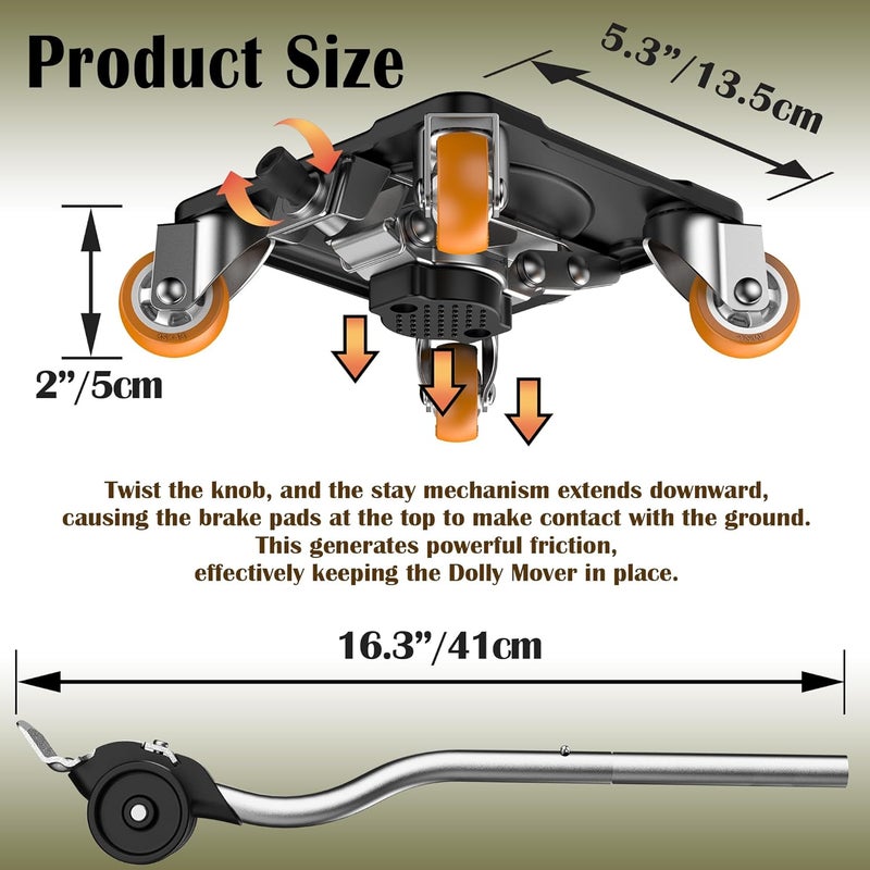 ONEON Furniture Mover Plus Parked Edition with Furniture Lifter, Periodic Moving Needs, Parking Lock Design, Lock Dollies for Long-Term Stability of Heavy Items, No Frequent Setup & Removal - Image 4